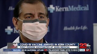 First person receives COVID-19 vaccine at Kern Medial