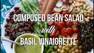 Composed Bean Salad with Basil Vinaigrette