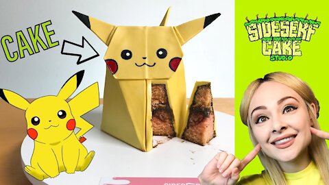 How to make an origami Pikachu cake