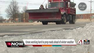 Crews work to prepare roads ahead of winter weather