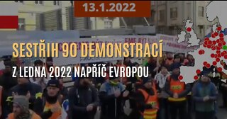 Sestřih 90 demonstrací za život bez podmínek z ledna 2022 napříč Evropou