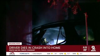 Driver dead after fiery crash into Pierce Twp. house