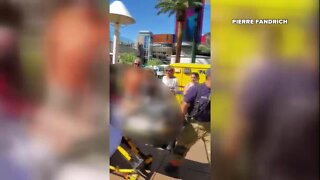Victim carried from scene after mass stabbing on Las Vegas Strip