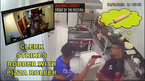 Clerk strikes robber with pizza roller | Fast decision-making | Real Violence For Knowledge