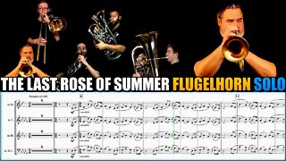 "The Last Rose of Summer" Flugelhorn Solo with Brass Septet. Sheet Music Play Along!
