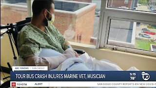 Tour bus crash seriously injures San Diego musician, Marine veteran