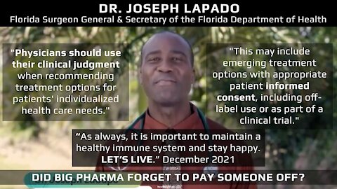 "Maintain Your Immune System and Stay Happy" Dr. Joseph Ladapo, Florida Surgeon General Dec 2021