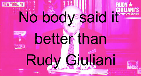 Rudy said it best concerning Joe Biden