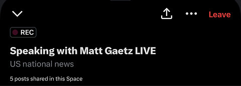LIVE Matt Gaetz on Twitter Spaces