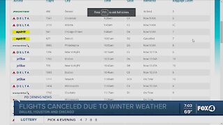 Flight cancellations and delays due to sever weather