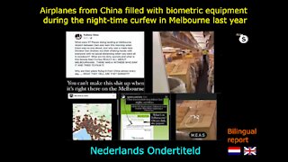 Vliegtuigen uit China met biometrische apparatuur tijdens de avondklok in Melbourne vorig jaar