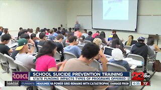 State funding impacts school suicide prevention trainings