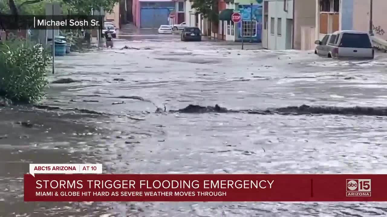 Storms trigger flooding emergency in Globe and Miami, Arizona