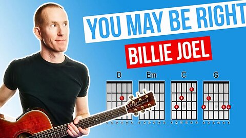 You May Be Right ★ Billie Joel ★ Acoustic Guitar Lesson [with PDF]