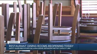 Restaurant dining rooms reopening today