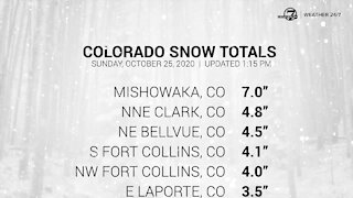 Early afternoon Colorado snowfall totals