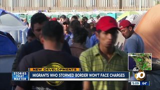 Migrants who stormed border won't face charges