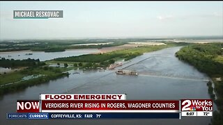 Verdigris River rising in Rogers, Wagoner Counties