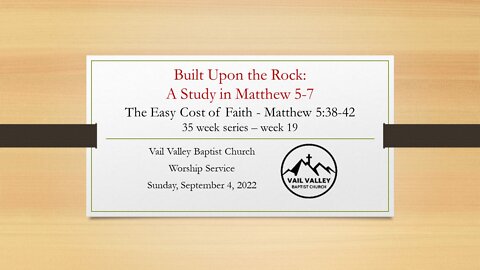 Sunday, September 4, 2022 Worship Service