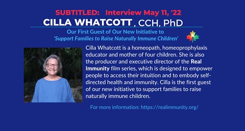 SUBTITLED: Cilla Whatcott - Homeopathy & Homeoprophylaxis for Improved Natural Immunity
