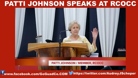 PATTI JOHNSON SPEAKS AT RCOCC
