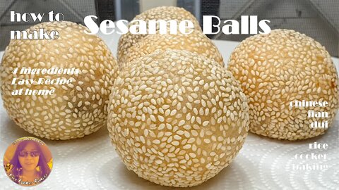 How To Make Sesame Balls At Home | 4 Ingredient Chinese Jian Dui | EASY RICE COOKER RECIPES