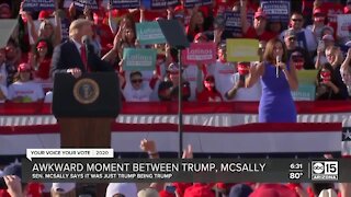 Sen. McSally brushes off awkward moment with President Trump