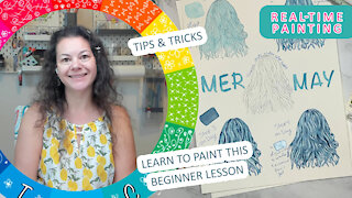 Paint With Me: [Mermaid Hair] Real-Time Watercolor Tutorial Workshop - Beginners Tips #MerMay
