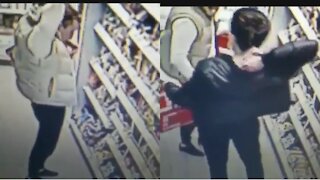 Theives caught stealing from supermarket in cctv