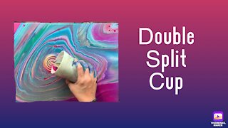 (35) Tree Ring Pour with Double Split Cup -Acrylic Pouring