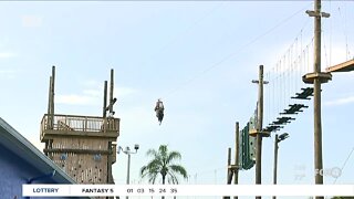 Zip-lining at Gator Mike's in Cape Coral