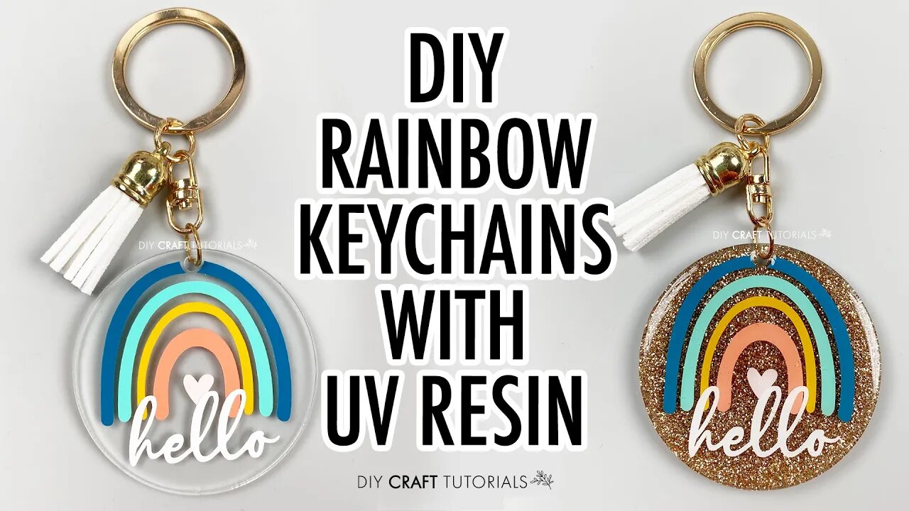 Glitter epoxy LV keychain with heat transfer vinyl using Cricut 