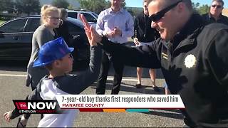 7-year-old boy reunited with paramedics who saved his life
