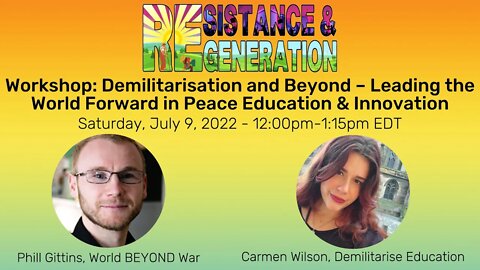 #NoWar2022 Workshop: Demilitarisation and Beyond – Peace Education & Innovation
