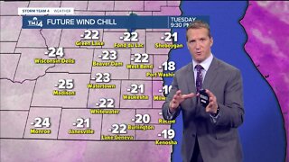 Coldest night of the season arriving tonight, wind chill as low as -25