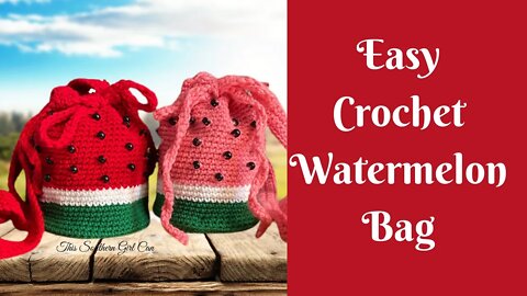Easy Crochet Projects: Easy Crochet Watermelon Bag | How To Add Beads To Crochet | Crochet With Bead