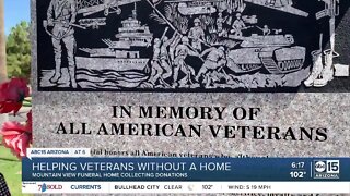 Valley funeral home gathering donations for homeless veterans