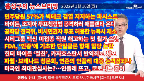 [홍성구의 뉴스브리핑] 2022년 1월10일(월)