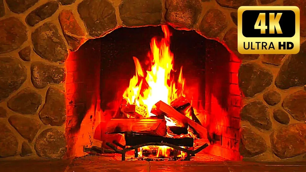 MEGA FIREPLACE 4K 🔥 Crackling Fire Sounds & Relaxing Fireplace Ambience ...