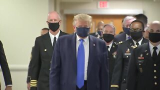 President Trump wears mask in public for first time during pandemic