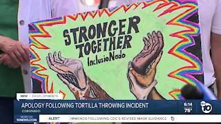 Apology following tortilla throwing incident