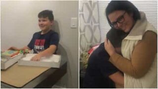 Christmas miracle: heartwarming moment boy finds out he's going to be a big brother!
