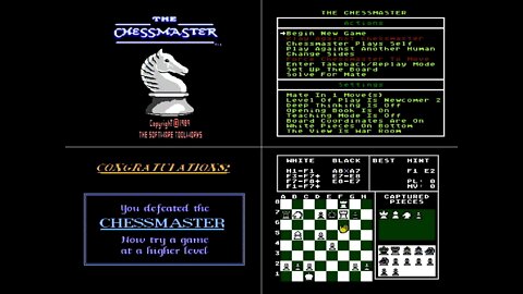 Nintendo Entertainment System (NES) :: Chessmaster, The :: Walkthrough + Credits