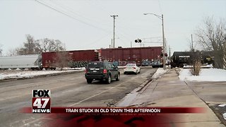 Broken-down train stopped traffic in Lansing
