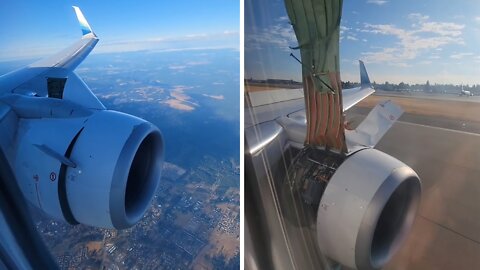 Horrifying Moment Paneling Comes Off Engine Mid-flight