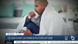 CDC data shows California as flu and COVID 'hot zone'