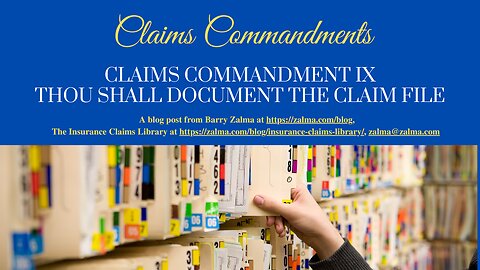 Claims Commandments