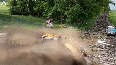 Heart-Racing Stunt Sees Lad Backflip Over Tractor Storming Towards Them