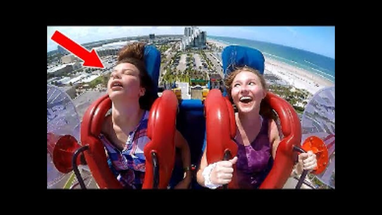 Girls Passing Out 3 Funny Slingshot Ride Compilation