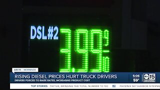 Rising fuel costs impacting truck drivers, consumers